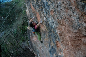 John McShea trying hard on the upper crux of Stan Coliform - a route that still awaits a second ascent.